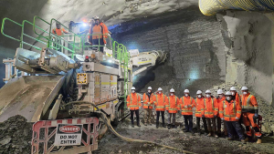 Cavern work at future King-Bathurst station underway with special rock-cutting machine