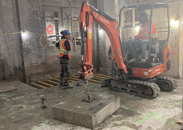 In its latest quarterly update, PSPC is reporting that progress continues on the structural rebuild of the upper levels and the drilling of support posts in the basement for the interior of Parliament.