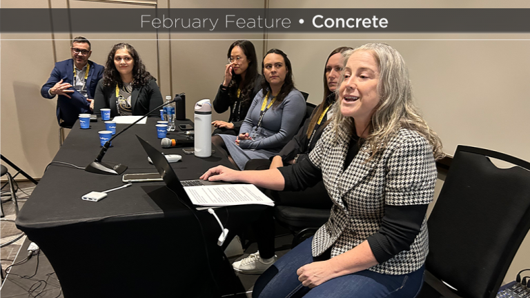 Andrea Boddy of Andrea Boddy Consulting (far right) moderated the Women in Concrete: Building Futures and Breaking Barriers seminar.