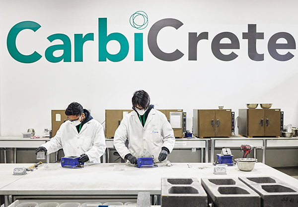 CarbiCrete’s manufacturing technology substitutes cement with steel slag, eliminating a highly polluting substance from the concrete mix, and replacing it with repurposed industrial waste.