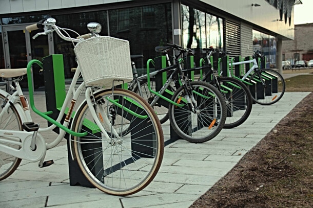 LEED certification points can be earned by installing bicycle racks outside buildings.