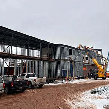 Phase 1B of the Charlottetown Airport expansion in P.E.I. reached a milestone recently with EllisDon reporting the external skeleton is complete and it should be weather-tight in the coming months.