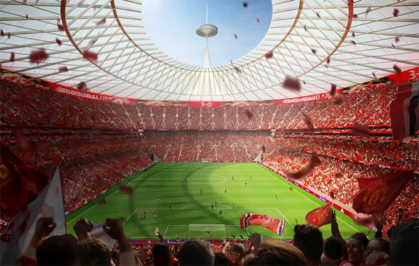 United did not say how much the stadium would cost or reveal a timeline for its completion, but architect Norman Foster said building work would take five years.