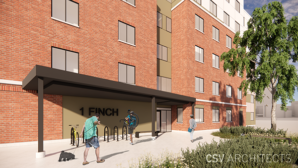 Designed to meet Passive House standards, the new building will be all-electric, reducing greenhouse gas emissions and energy use through energy-efficient lighting, appliances and solar power.