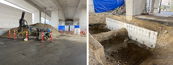 Pictured is early works done on the bridge.