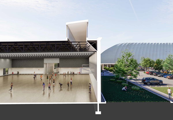 Some of the features in the first phase include a FIFA-sized multi-sport dome with an indoor walking track and two FIBA-sized basketball courts adaptable for net sports like pickleball, tennis and volleyball.