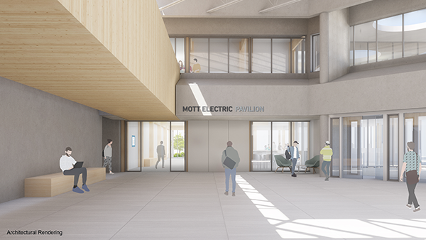 The Mott Electric Pavilion will be a purpose-built space, featuring hands-on training and skills development in the emerging areas of renewable energy, robotics and automated controls.
