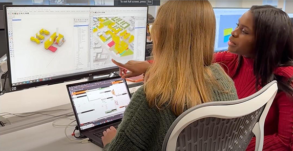 Gensler’s AI-assisted digital tool gBlox.CO2 allows their architects to compare the embodied carbon impact of their material and design choices in real time at the very start of the project.