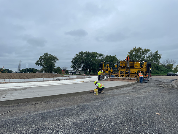 Green Infrastructure Partners (GIP) staff are seen working on the Tecumseh roundabout last fall.