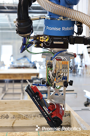 Promise Robotics plans to produce 1,000,000 square feet of housing annually by turning off-the-shelf robots into autonomous production systems that can build homes faster with less resources.