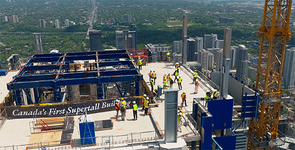 This latest milestone will make One Bloor West the tallest residential building in the country to date and the second tallest man-made structure, next to the CN Tower.
