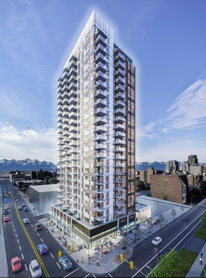 The development features nearly 6,000 square feet of pedestrian oriented retail space on the ground floor, accommodating up to five commercial units, a release states. Amenities include a fitness centre, social lounge, co-working spaces, rooftop dining and pet-friendly facilities, such as a dog run and pet wash.