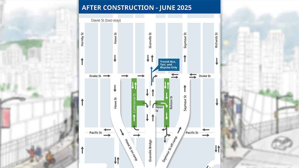 Three new streets replace former Granville Bridge north loops