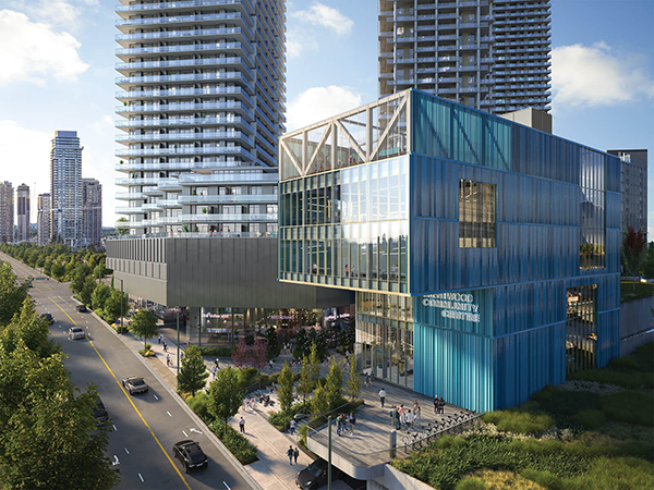 The new Brentwood Community Centre is incorporated into the masterplan and is close to the Brentwood Town Centre SkyTrain station. Grosvenor will oversee the construction of the multi-level facility, which will be owned and operated by the City of Burnaby. Completion is anticipated for late 2029.