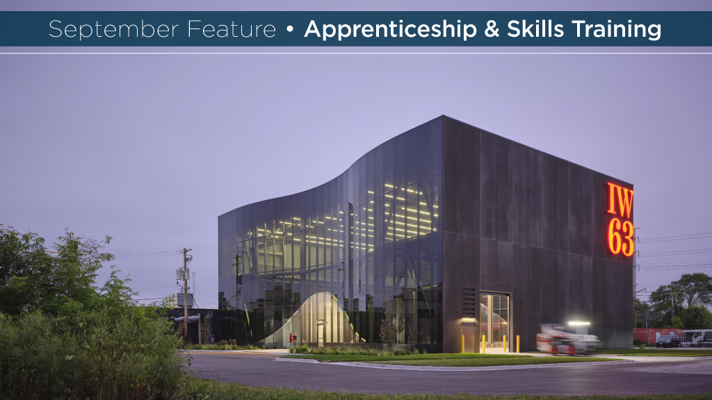 The new Ironworkers Local 63 curtain wall building symbolizes the training inside.