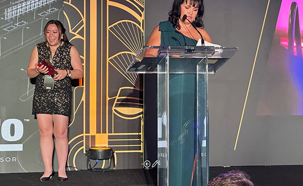 Flatiron Dragados director of business development Stephanie Hun (left) won an Outstanding Achievement award in the Outstanding Woman in Construction category at the 36th Annual VRCA Awards of Excellence.