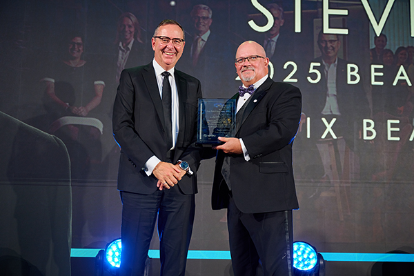 The 2025 Beaubien Award for lifetime achievement was presented to Steve Fleck, who is retired, but was formerly of Stantec.