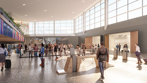 Upon completion, the terminal will have 23 gates and more than 300,000 square feet of retail, dining and lounge space enclosed by floor-to-ceiling windows.