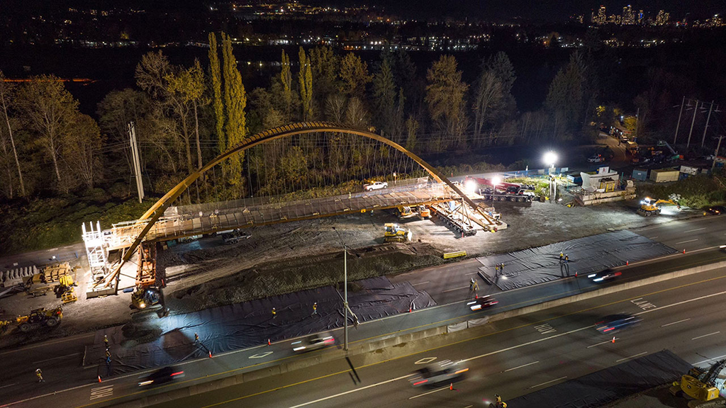 Bridge lift connects Burnaby parks with new pedestrian overpass