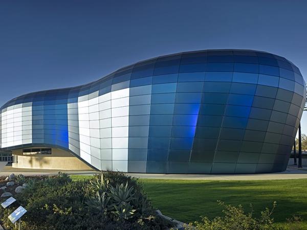 Glass exteriors can make a stunning visual impression, as seen with the Aquarium of the Pacific in Long Beach, Calif.