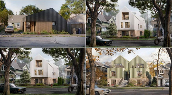 The 50 designs presented in the Canada Housing Design Catalogue offer a range of accessory dwellings, duplexes, fourplexes and sixplexes suited to specific areas in Canada.