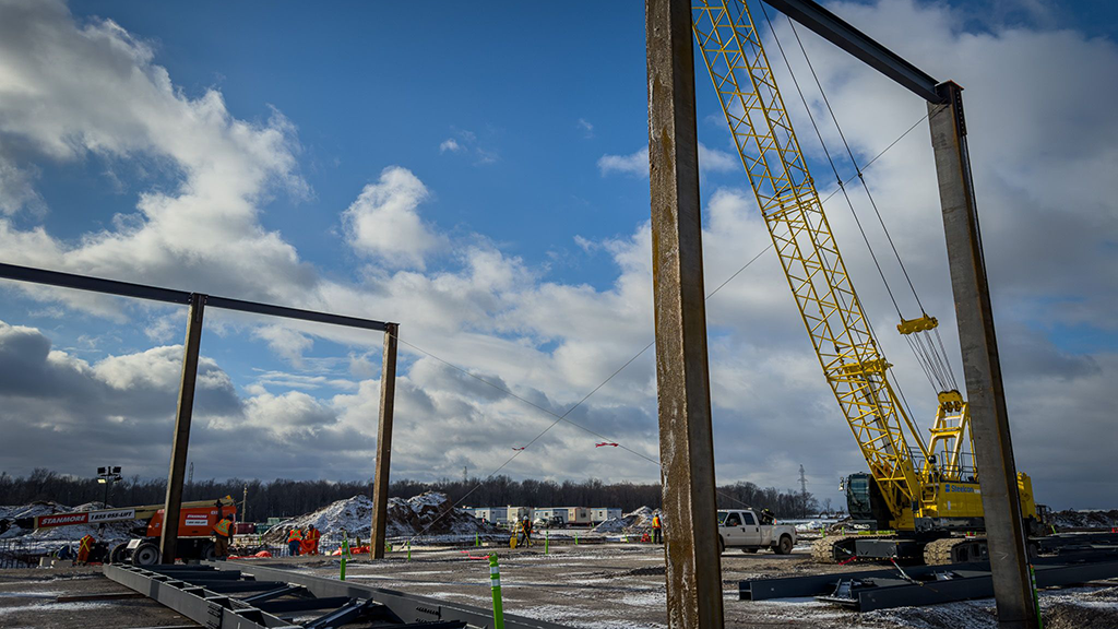 PowerCo, contractors celebrate major milestone at St. Thomas gigafactory