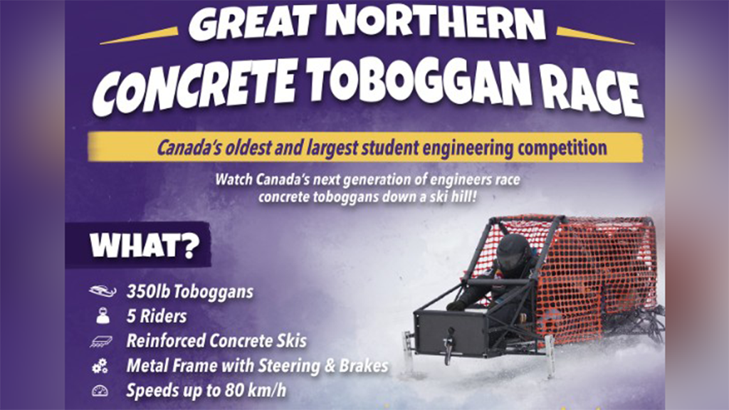 Engineering students brace the cold to race concrete sleds in London, Ont.