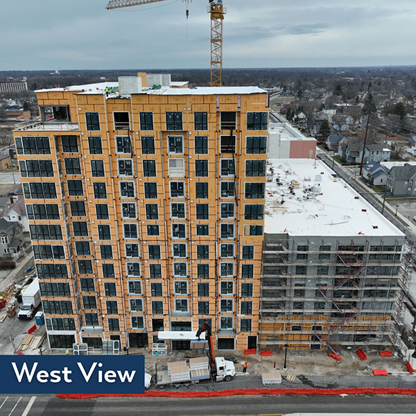 West view of the partially completed The Franklin.