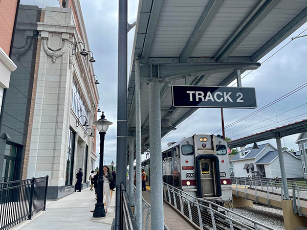 South Shore Line train station linking Michigan City IN with downtown Chicago.