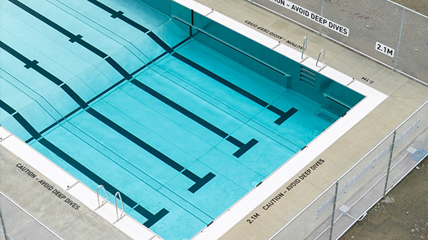 Chandos worked with Carscadden Architecture to shift from traditional cast-in-place concrete construction to a prefabricated stainless-steel pool system manufactured by Berndorf Baderbau in Czechia.