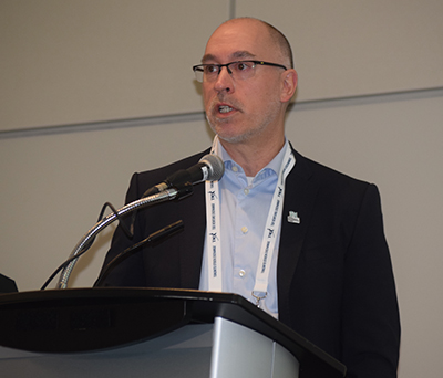 West Kitikmeot Resources CEO Brendan Bell outlined Grays Bay port project details to a large audience at the Prospectors and Developers conference in Toronto recently. Bell, a longtime mining executive, is a former cabinet minister in the N.W.T. government.