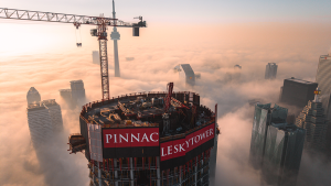 Race to the top: Pinnacle SkyTower tops off at 106 storeys, making it the tallest building in Canada