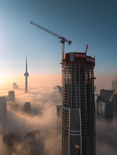 The project is set to be completed later this year at a final height of 351.85 metres. It will be home to 958 residential units, the new Le Méridien Toronto Pinnacle Hotel and 80,000 square feet of amenities.