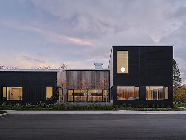 Pictured is the Beaverton Heights Modular Transitional Housing by Montgomery Sisam Architects Inc.