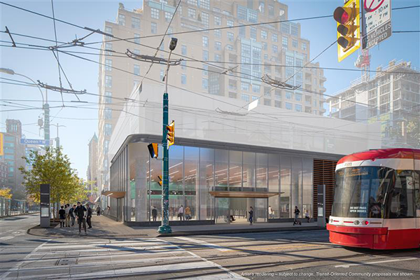 Progress is also well underway at several downtown stations, with excavation complete at King West, Moss Park and Distillery District, and nearing completion at Chinatown (pictured).