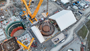 Marking an SMR milestone: Massive crawler crane installs 2.1-million-pound basemat
