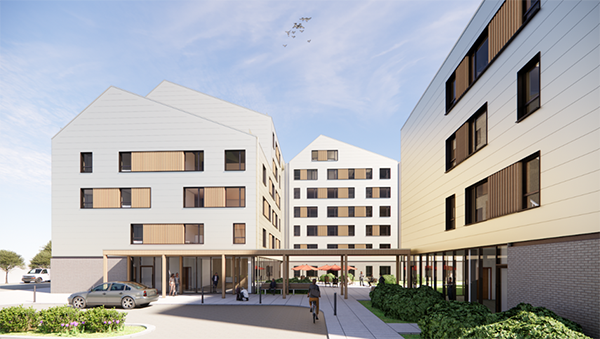 The 160,000 square foot Christine Crescent redevelopment replaces 12 semi-detached homes with two buildings — four and six storeys tall.