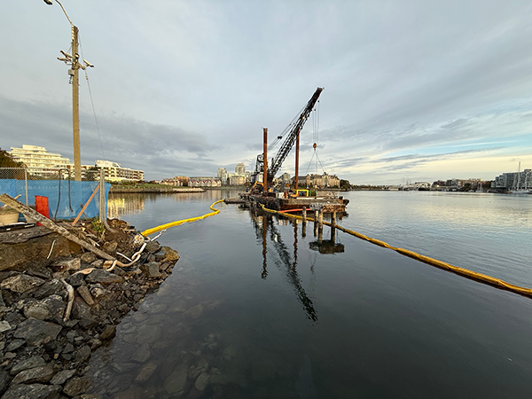 Though the visible work today centres on the new build, phase two began with extensive demolition and site preparation. Crews removed the former Clipper wharf, previous Clipper terminal and former U.S. Customs and Border Protection building.
