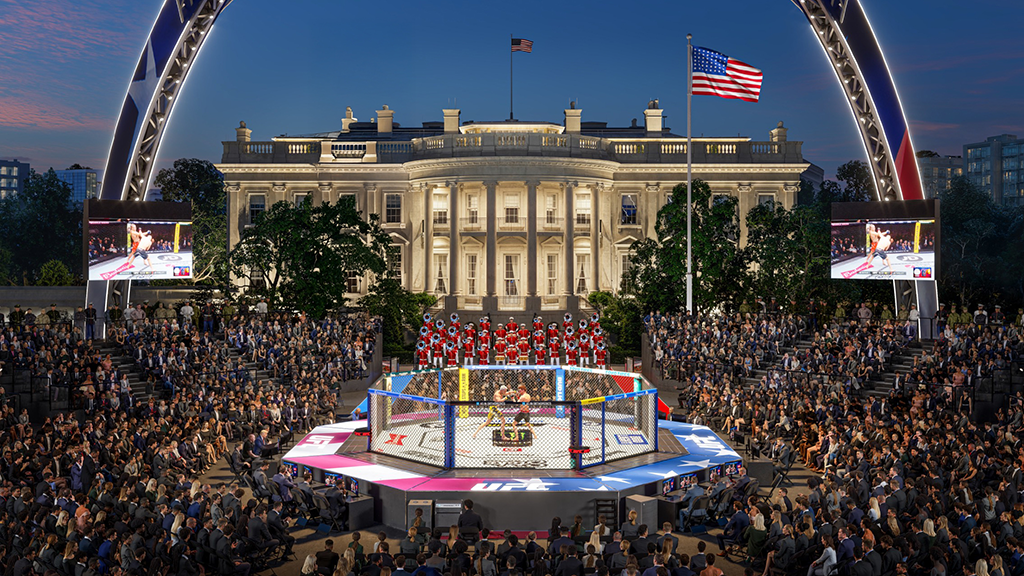 UFC fighting cage rises on White House lawn for bout celebrating America’s 250th anniversary