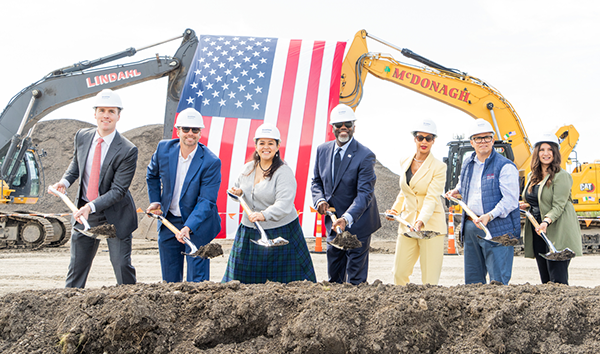 Pictured is a groundbreaking at the Western Works site in April.