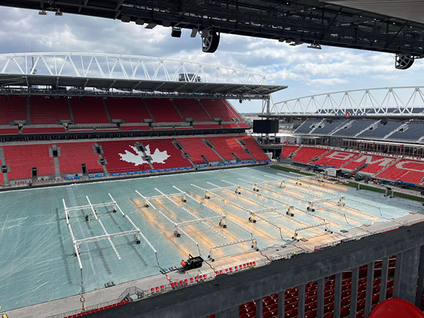 Shown is a view of the most recent renovations from the second deck.