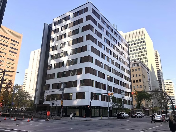 The Neoma Building’s conversion into 82 apartments and 10 emergency shelter units was completed in 2022 for $30 million, including $5.5 million from the City of Calgary and $16.6 million from CMHC’s Rapid Housing Initiative.