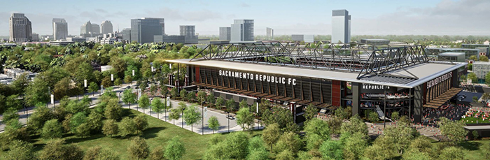 Supporting the roof will be four enormous steel trusses spanning the stadium. Together, the trusses will weigh 3,800 tons. Once erected, the structures are expected to become a defining feature of the city skyline.