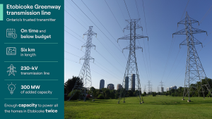Etobicoke Greenway transmission line complete, comes in $10M under budget