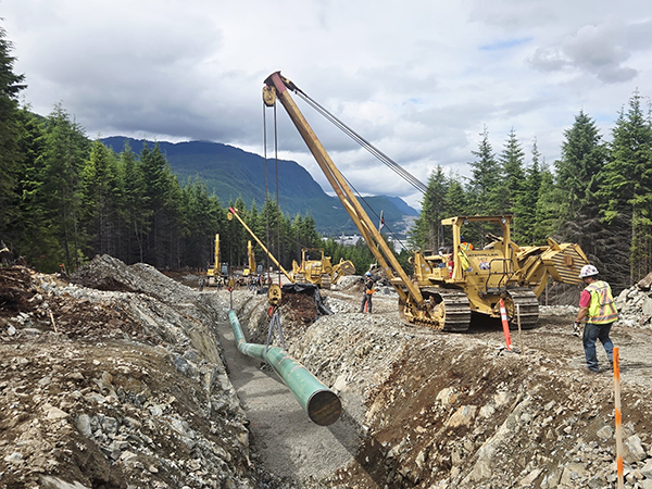 Crews recently completed the final weld on an eight-kilometre pipeline that will connect the facility to the Coastal GasLink system and supply natural gas to the floating LNG vessel.