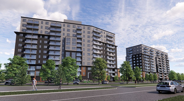 An artist’s sketch of a low-rise residential complex at 370 South St., aided with Community Improvement Plan per unit forgivable loans.