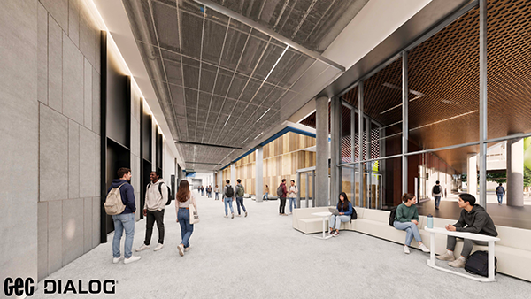 Designed to mirror real worksites, the facility's flexible learning spaces will provide students with hands-on experiences and skills.