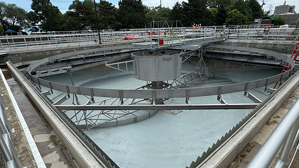Work includes the refurbishment of secondary clarifiers, the rehabilitation of anaerobic digesters and replacement of thickened waste-activated sludge pumps.
