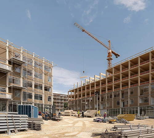 Because pre-engineering is completed at the outset it is feasible municipalities could pre-approve it, enabling deployment at scale rather than approving one building at a time.